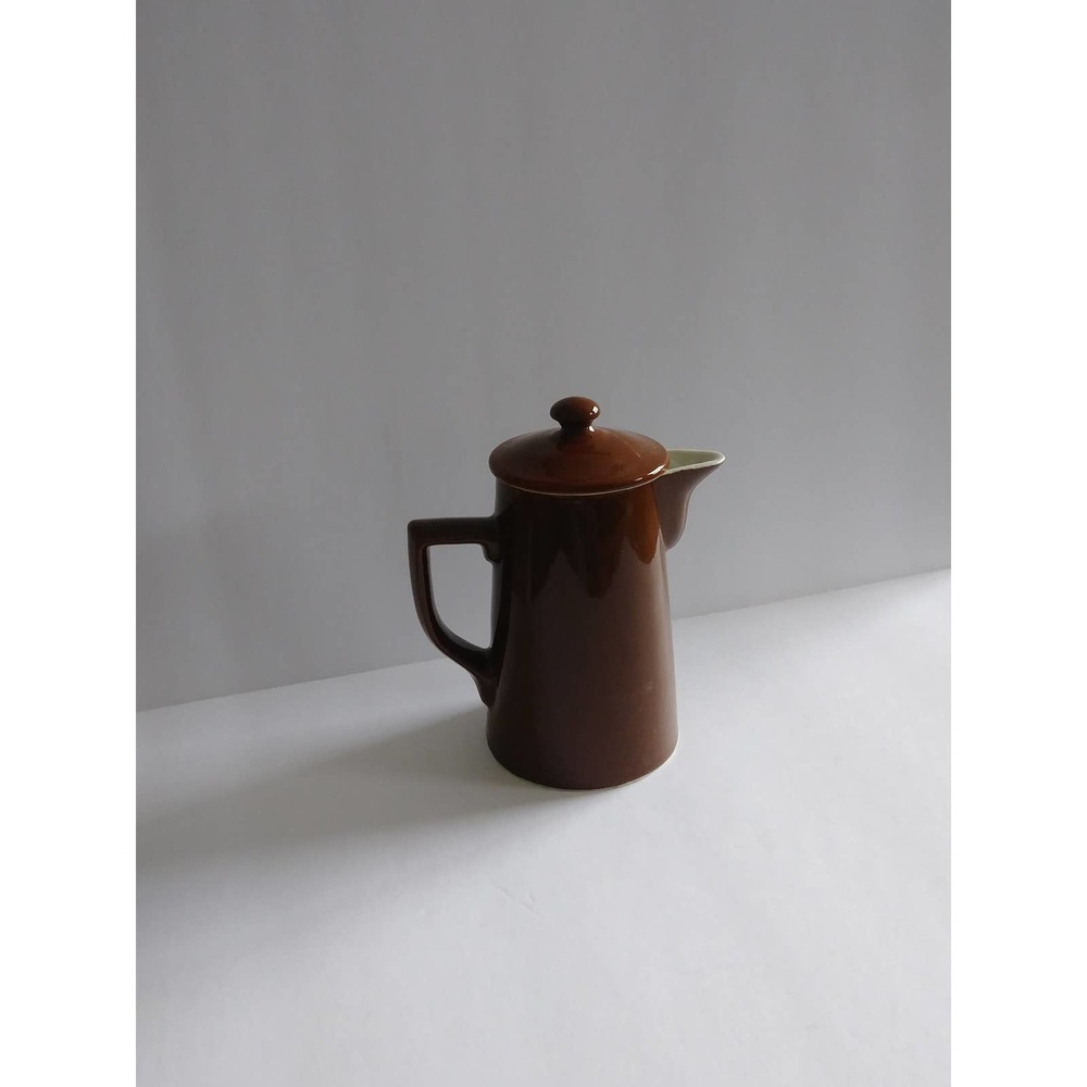 Vintage Hall Brown Glaze Tea/ Coffee Pot 1950s USA Pottery (4c)